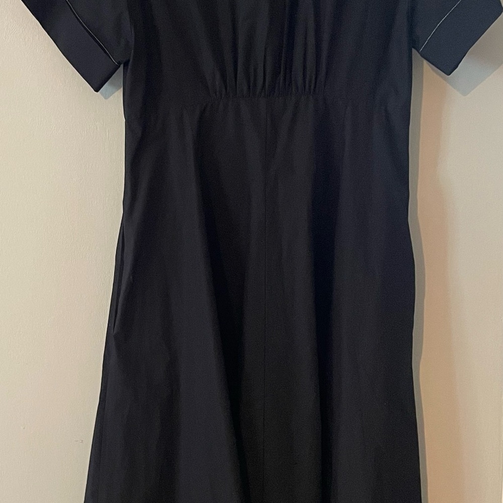 J. Crew Black Short-Sleeve Zip-Front Midi Shirt-Dress - Picture 6 of 10